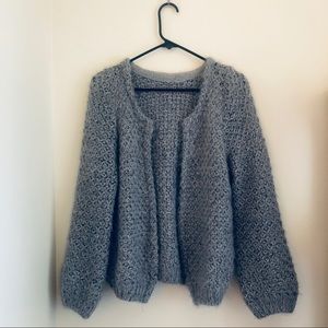 SHEIN gray crew neck cardigan